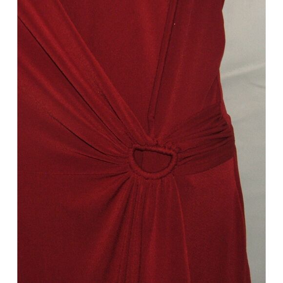 Maroon Plus Sz 22/24 Stretchy Sleeveless Jersey Knit Faux Wrap Dress LANE BRYANT - Picture 3 of 6